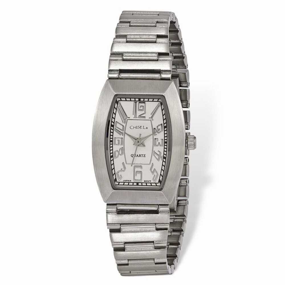 Chisel Ladies Stainless Steel White Tonneau Dial Watch